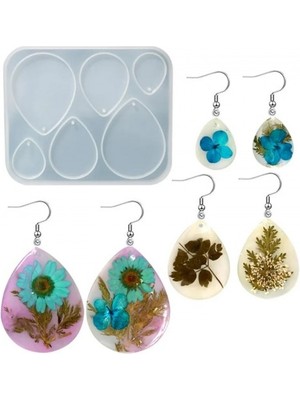 Epoksi Silikon Kalıp Çoklu Anahtarlık Damla Model Delikli Kolye Küpe Kalıbı