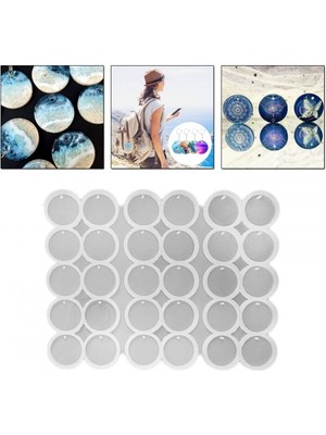 Epoksi Silikon Kalıp Yuvarlak Delikli Anahtarlık Kalıbı 5 cm 30 Lu