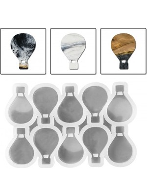 Epoksi Silikon Kalıp Çoklu Küçük Kapadokya Balonu Kolye Anahtarlık Küpe Kalıbı 10 Lu