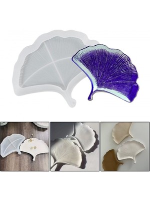 Silikon Ginkgo Yaprağı Tepsi Kalıbı - Epoksi, Beton ve Alçı Için Dekoratif Kalıp