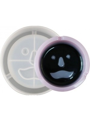 Epoksi Silikon Kalıp Küllük Kalıbı Yüzlü Emoji Bıyıklı 11X11 cm