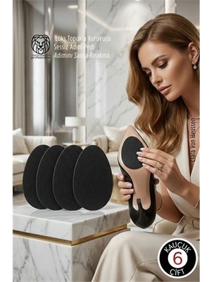 Premium Kauçuk Ayakkabı Kaydırmazı - Lüks Topuklu Koruyucu & Sessiz Adım Pedi 6 Çift