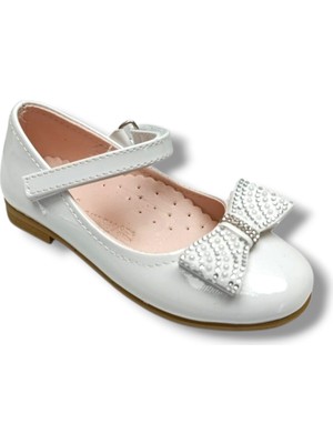 İremsu Iremsu 7353-26  Rugan Deri Taşlı Fiyonk Cırt Bantlı Kız Çocuk Babet 26-30