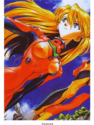 Pixaflair - Avengelion - Asuka - Tablo - Çerçevesiz Film Poster