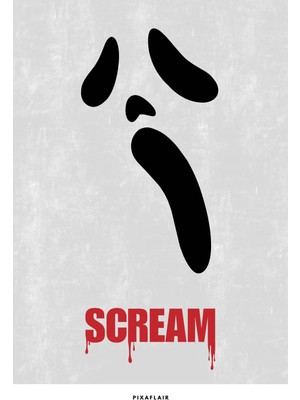 Pixaflair - Scream - The Mask - Tablo - Çerçevesiz Film Poster