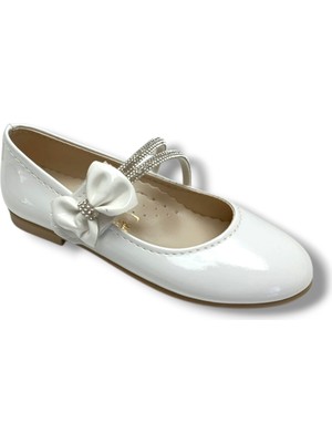 İremsu Iremsu 7050-26 Rugan Deri Taşlı Çift Bantlı Kız Çocuk Babet 31-36