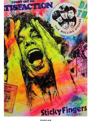 Pixaflair - Rolling Stones - Roll - Çerçevesiz Poster