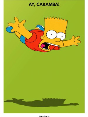 Pixaflair - The Simpsons - Ay Caramba! - Çerçevesiz Film Poster