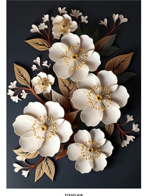 Pixaflair - Brown & Red - Tablo - Çerçevesiz Dekor Poster