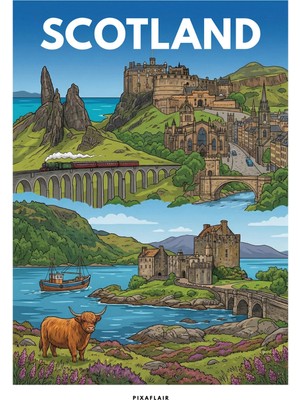 Pixaflair - Scotland - Tablo - Çerçevesiz Dekor Poster