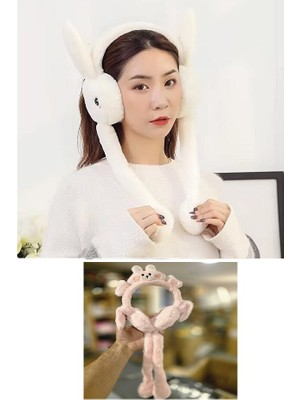 Duffa Peluş Kulaklık Tavşanlı Peluş Kulaklık Oynar Kulaklı Hareketli Kulaklık