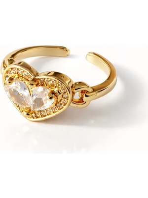 Formzen 316L Paslanmaz Çelik Zarif Işıltı Zirkon Taşlı Ayarlanabilir Yüzük – Modern & Şık Tasarım