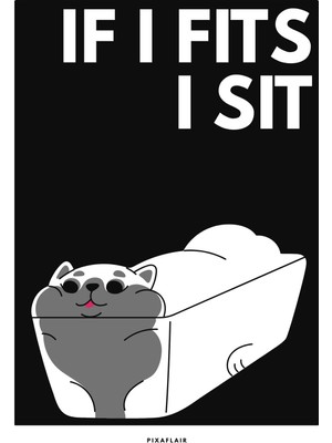Pixaflair - If I Fits, I Sit - Çerçevesiz Poster