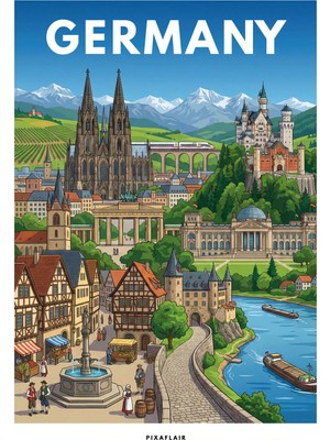 Pixaflair - Germany - Tablo - Çerçevesiz Dekor Poster