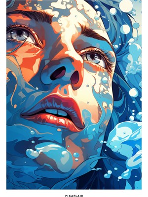 Pixaflair - Blue Eyes - Tablo - Çerçevesiz Dekor Poster