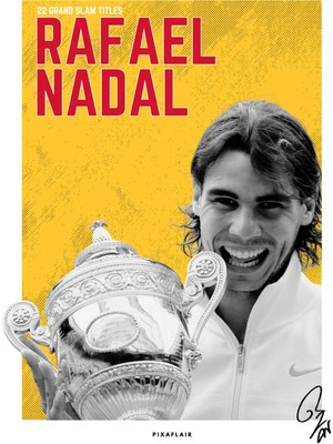 Pixaflair - Rafael Nadal - Tenis - Çerçevesiz Poster