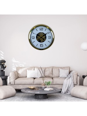 Modern Prestige Gold 60 cm Çarklı Duvar Saati
