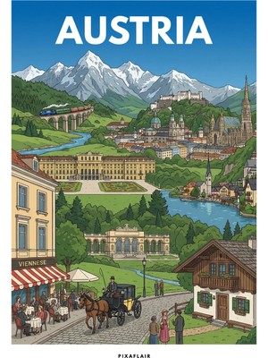 Pixaflair - Austria - Tablo - Çerçevesiz Dekor Poster