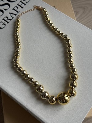 İrem Yıldız Gold Boncuk Detay Çelik Kolye