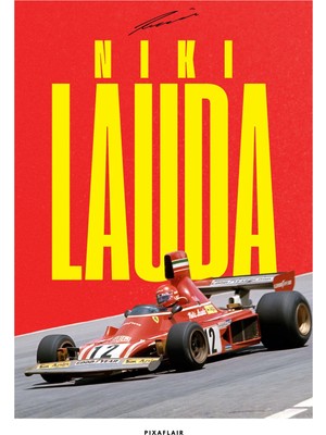 Pixaflair - Niki Lauda Formula 1 - Çerçevesiz Poster