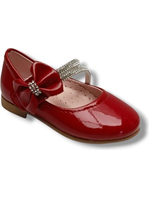 İremsu Iremsu 7050-26 Rugan Deri Taşlı Çift Bantlı Kız Çocuk Babet 21-25