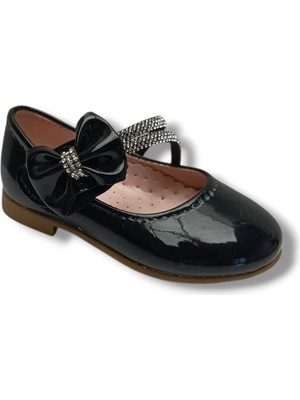 İremsu Iremsu 7050-26 Rugan Deri Taşlı Çift Bantlı Kız Çocuk Babet 21-25