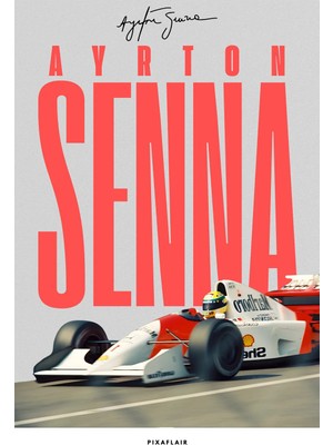 Pixaflair - Ayrton Senna Formula 1 - Çerçevesiz Poster
