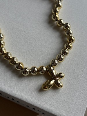 İrem Yıldız Modern Gold Boncuk Çelik Kolye