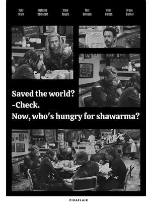 Pixaflair - Avengers - Who's Hungry For Shawarma? - Çerçevesiz Poster
