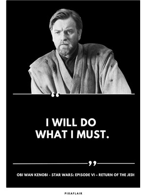 Pixaflair - Star Wars - Obi Wan Kenobi - Tablo - Çerçevesiz Film Poster