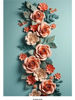 Pixaflair - Roses - Tablo - Çerçevesiz Dekor Poster