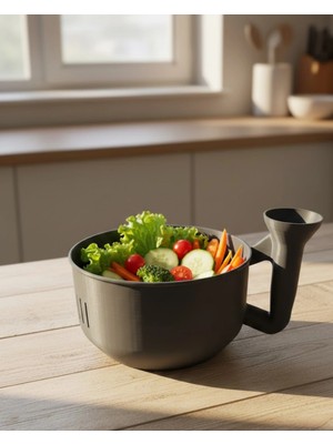 Calperia Ergonomik Saplı Sebze Süzgeçli Yıkayıcı Çok Amaçlı Mutfak Ürünü