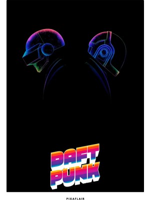 Pixaflair - Daft Punk - Mistery - Çerçevesiz Poster