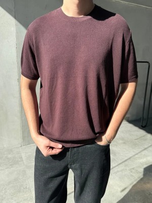 Difransel Jeans Erkek Bisiklet Yaka Ribana Detaylı Basic Triko T-Shirt