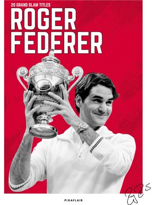 Pixaflair - Roger Federer - Tenis - Çerçevesiz Poster