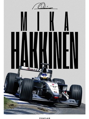 Pixaflair - Mika Hakkinen Formula 1 - Çerçevesiz Poster