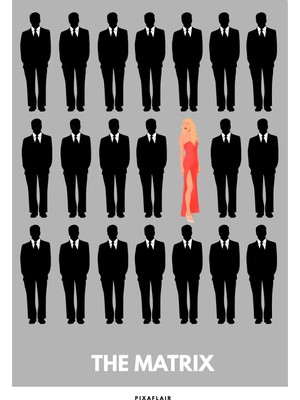 Pixaflair - The Matrix - Woman In Red - Çerçevesiz Poster