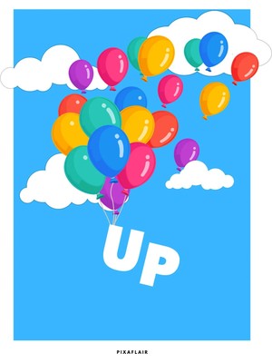 Pixaflair - Up - Balloons - Çerçevesiz Poster