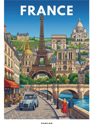 Pixaflair - France - Tablo - Çerçevesiz Dekor Poster