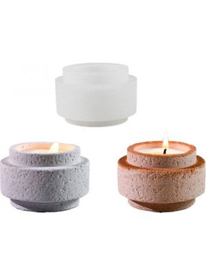 Silikon Kalıp Dekoratif Silindir Taş Tozu Beton Alçı ve Mum Kalıbı