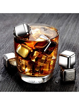 Calperia 6 Parça Metal Kaplama Soğutma Buz Küpü