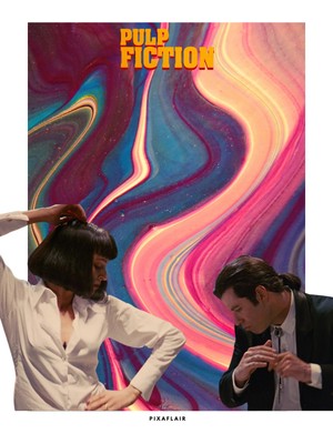 Pixaflair - Pulp Fiction - Mia & Vincent - Çerçevesiz Poster