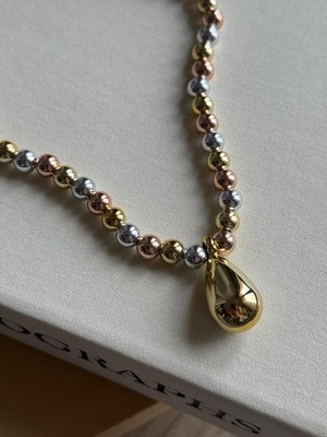 İrem Yıldız Damla Model Modern Gold Çelik Kolye