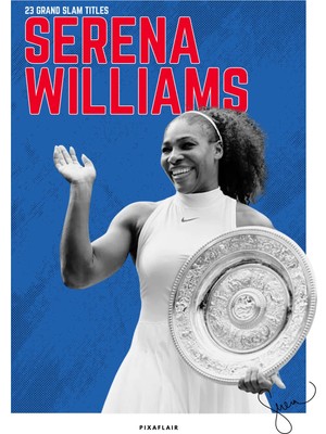 Pixaflair - Serena Williams - Tenis - Çerçevesiz Poster