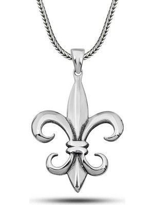 Calperia Gümüş Zambak Çiçeği Erkek Kolye