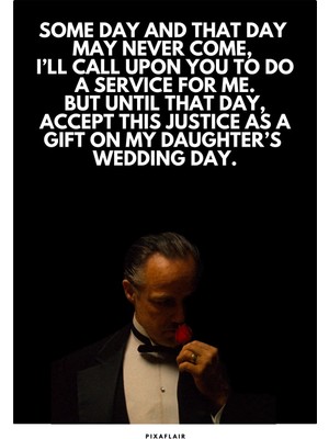 Pixaflair - The Godfather - A Service - Çerçevesiz Film Poster