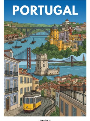 Pixaflair - Portugal - Tablo - Çerçevesiz Dekor Poster