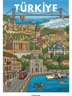 Pixaflair - Türkiye - Tablo - Çerçevesiz Dekor Poster