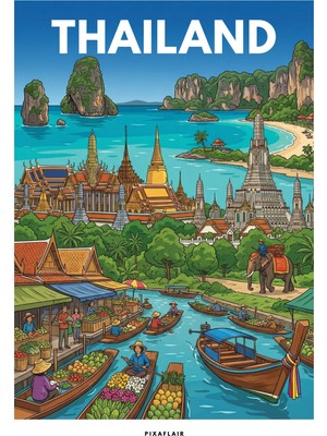 Pixaflair - Thailand - Tablo - Çerçevesiz Dekor Poster