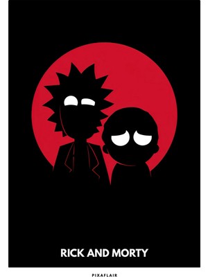 Pixaflair - Rick And Morty - Minimal - Çerçevesiz Film Poster